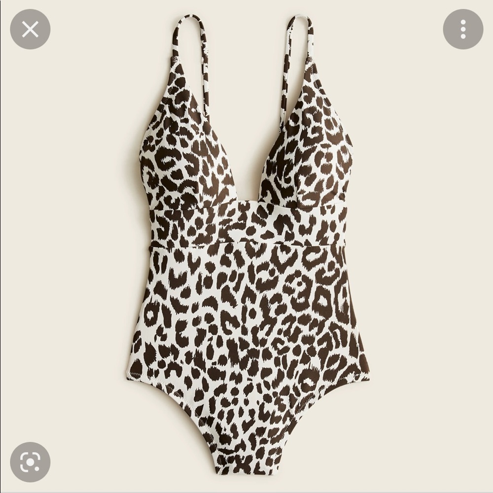 J crew plunge v-neck leopard swimsuit